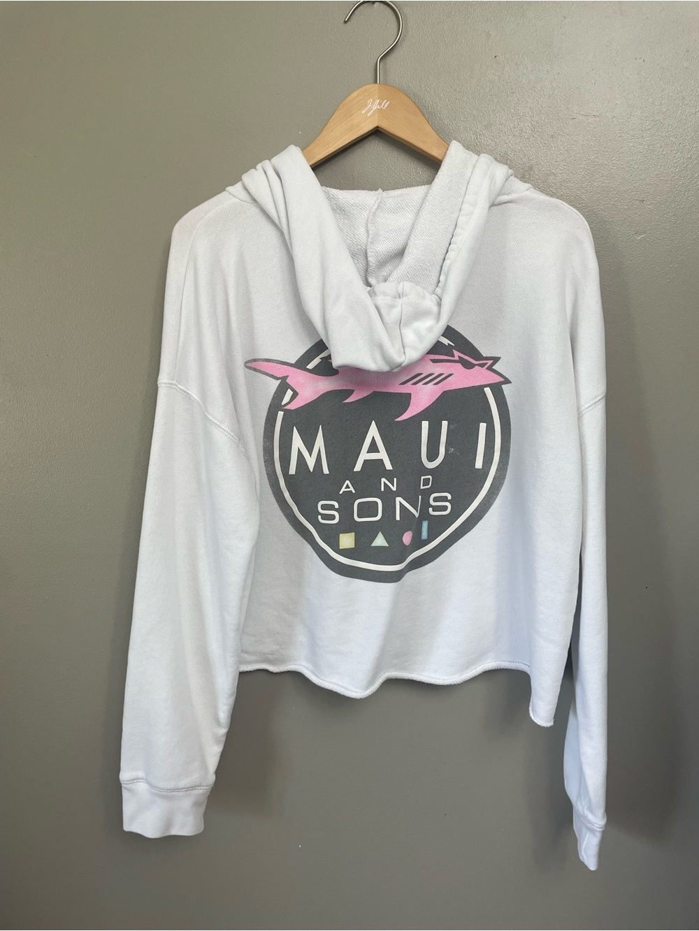 American Eagle x Maui and Sons Cropped Hoodie white L/XL beach vacation
